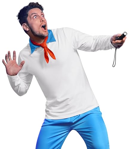 Mainfini Mens Halloween Costume Funny Shirt Scarf Party Adul