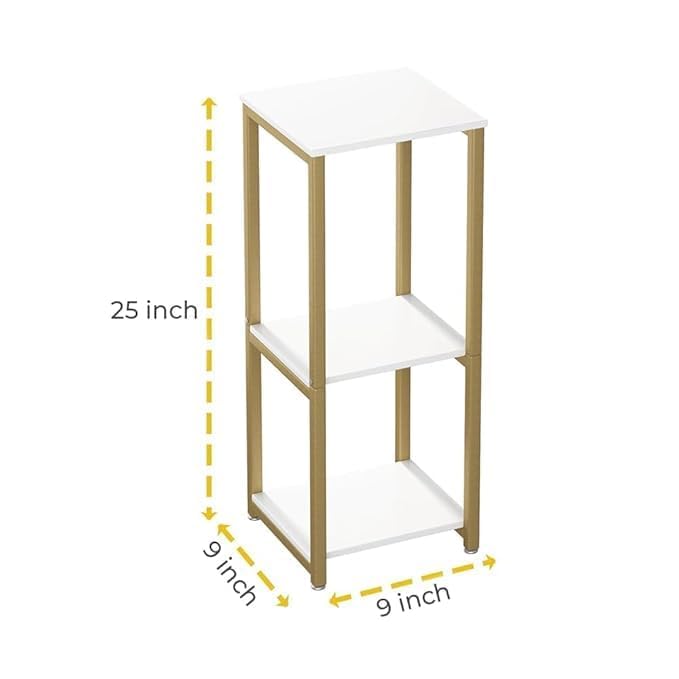 Image of Brown Art Shoppee Plant Stand Indoor Outdoor,Tall Metal Plant Stands, 3 tier Flower Pot Plant Holder, Modern Plant Shelf for Corner Living Room Garden Balcon (Silver & White)