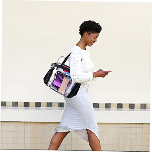 1pc Large Capacity Transparent Travel Handbag Lightweight Tote for Beach Swimsuit Daily Use Stylish Design for3