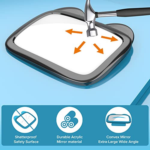 Nusican 𝟮𝟬𝟮𝟯 𝗨𝗽𝗴𝗿𝗮𝗱𝗲𝗱 Baby Car Mirror 2 Pack - Safely Monitor Infant Child In Rear Facing Car Seat,Wide Angle Adjustable Baby Mirror For Car,Secure And Shatterproof #TOP6