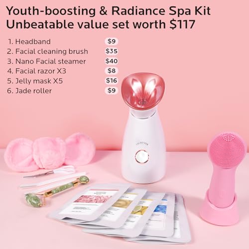image for Colorfarm Facial Steamer Skin Care Set: Face Steamer Home Spa Kit Deep