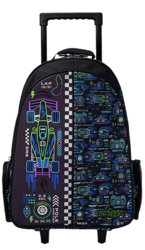 Image of ADSON 3D Embossed School Trolley Bag|Backpack Large School Bag for Boy Girl, Kids School Bag, Travel Backpack for Girl Boy, Ideal for Children Trolley 18 Inch Water Resistant