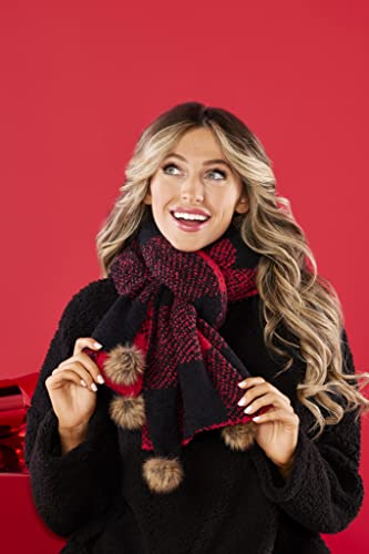 Mud Pie Buffalo Check Chenille Womens Scarf, One Size, Red #TOP1