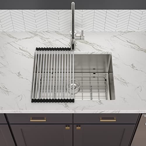 23 Undermount Sink - Lofeyo 23" X 18" Kitchen Sink Stainless Steel 16 Gauge Round Corner Single Bowl Undermount Bar Prep Sink Basin #TOP5