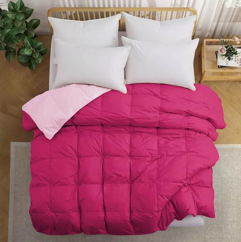 Image of Fluffy 600 GSM Winter Comforter Single Bed 60 inchX90 inch - 600 GSM Heavy Winter Quilt Microfiber Rajai /Duvet /Blanket Super Soft Single Size - Hot Pink /Baby Pink Color