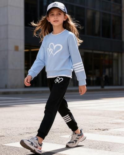 Image of OLMRJKD Kids Toddler Girls Clothes Figure Graphic Drop Shoulder Top Pullover Spotted Print Pants Fall Winter Outfit Set