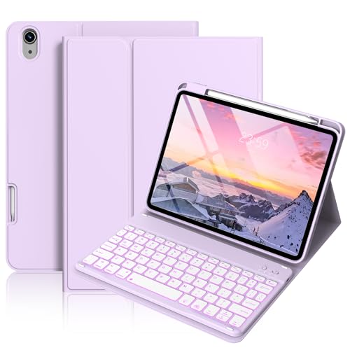 BQDIYOO iPad ��11����/��10���� �L�[�{�[�h�t���P�[�X 11�C���` A16 & 10.9�C���` 7�F �o�b�N���C�g ���C�����X Bluetooth �L�[�{�[�h�P�[�X �y���V���z���_�[�t�� �J�o�[ iPad 11/10 Gen 2025/20