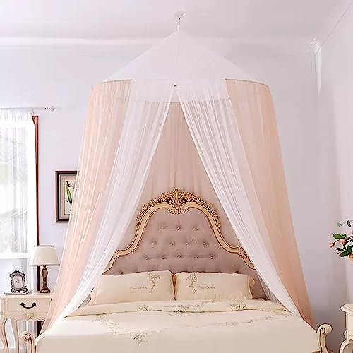Round Dome Bed Netting Canopy Mosquito Net Bed Canopy Hanging Curtain Netting Unicorn Canopy Bed Curtains for Adults,Brown