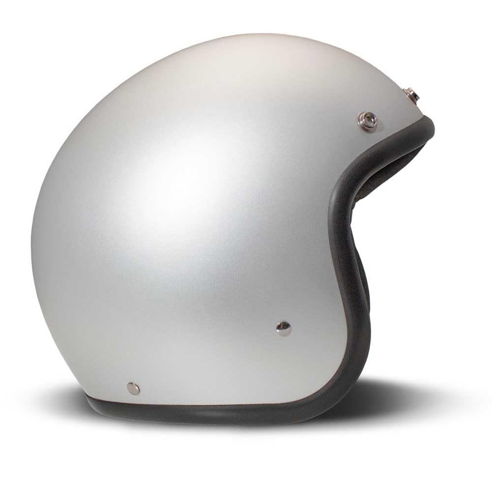 DMD Casco de moto retro de aluminio plateado mate abierto ECE22.06