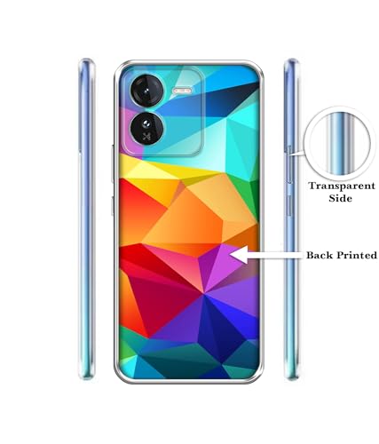 Image of Colorful Pattern Design Printed Silicon Soft TPU Back Case Cover for iQOO Z9 5G, Multicolour