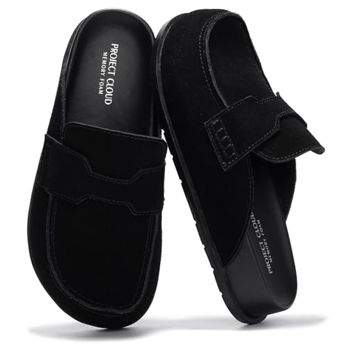 Image of Project Cloud 100% Genuine Leather Womens Clogs - Plush & Soft Insole with Arch Support Non Slip Mules & Clogs for Women Footwear - Water Resistant Women Shoes (Foamy)