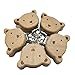 5pcs Natural Beech Wood Animal Pacifier Clips Grasping Toy Suspender Chain Clips Charm Antique DIY Beading Accessory (Bear)