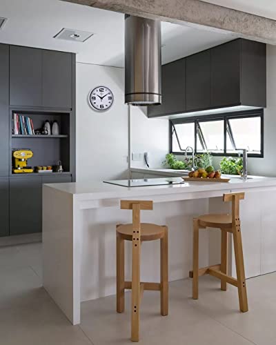 Relógio de Parede Analógico Moderno Redondo Nuple Prata