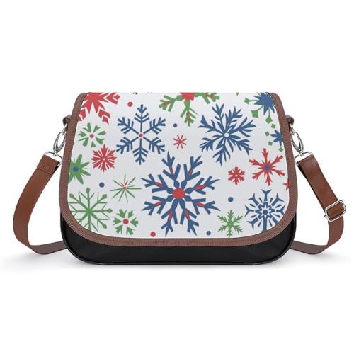 Sacoche en cuir motifs flocons de neige de Noël sac à main de qualité