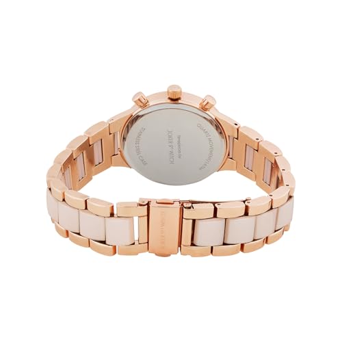 Image of Joker & Witch Clara Royale White and Rose Gold Dual-Tone Watch with a Classic Silver Dial for Women