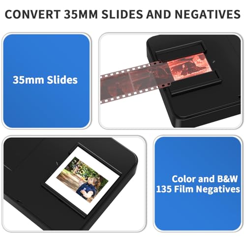 Image of DigitConvert Mobile Film Scanner for 35mm Slides & Negatives, Portable Photo Scanner Converts Film to Digital Photos, Battery Powered Slide Converter