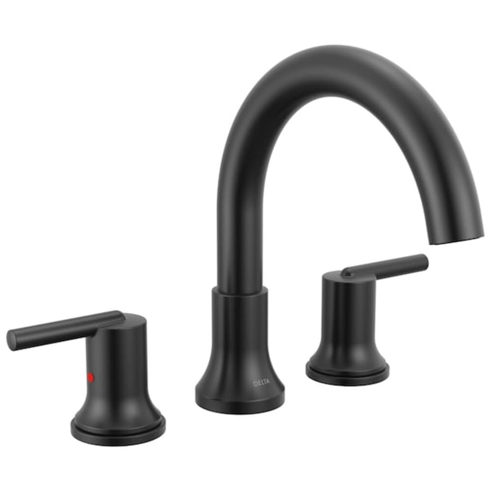 Delta Trinsic Roman Tub Faucet, Matte Black Deck Mount Bathtub