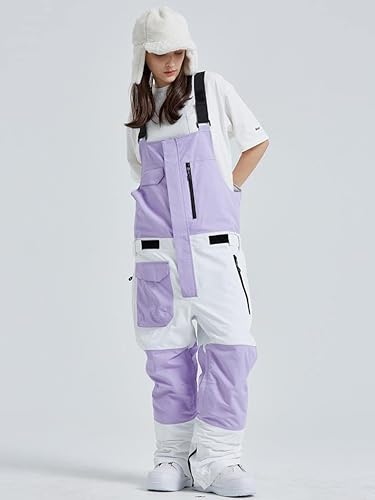 Miniatura 3 de GS SNOWING Baberos de nieve para mujer, impermeables, resistentes al viento, aislados, pantalones de esquí, snowboard, overoles de invierno