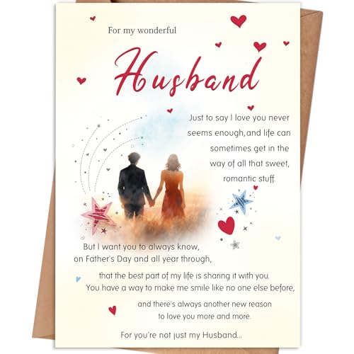 gerdiny Fathers Day Card for Husband Fathers Day Card Gifts for Husband from Wife Fathers Day Card Gifts for Hubby from Wife Fathers Day Decorations