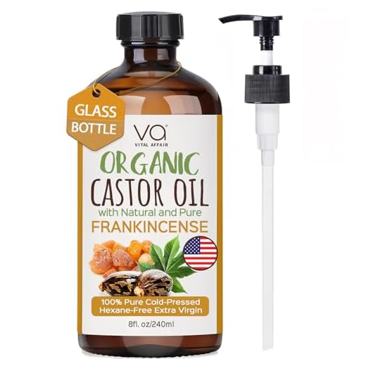 VITAL AFFAIR Organic Castor & Frankincense Oil Blend - 100% Pure and Natural, Cold Pressed, Unrefined Glass Bottle Castor and Frankincense Oil For Face & Hair Growth - 8oz
