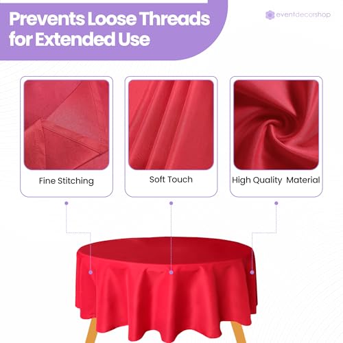 Nappe ronde polyester rouge pour sublimer vos tables d'invités - 7