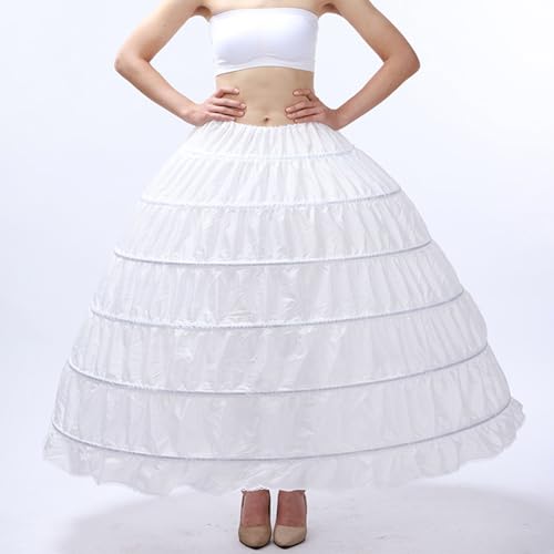 Plus Size Hoop Skirt,Long Fluffy Hoop Petticoat Skirt for Women Under Dress - Poofy Wedding Skirt, Hoop Skirt Petticoat White3