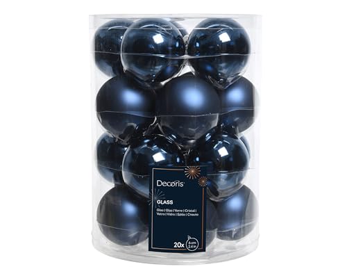 KAEMINGK Glass Machbaubles Shiny Matt Colour: Night Blue Größe: Durchmesser 6 cm Zubehör 270