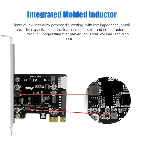 Image of PCI-E 1X to USB 3.2 GEN1 Type-E Front Panel Header and 19PIN Port USB Expainsion Card, 5Gbps USB PCI-e Card to Type-E (A Key) + 20PIN Front Panel Connector Riser Card for Windows 11 /10 /8 /7 /XP /Vista