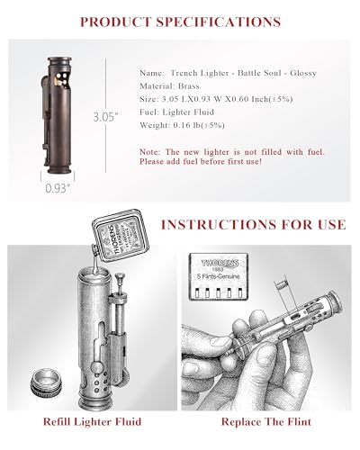 Encendedor clásico THORENS Trench Lighter Battle Soul miniatura 7