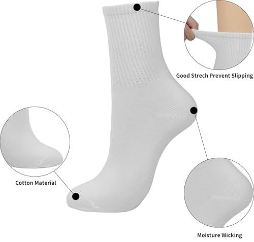 BenSorts Women Thin Crew Sock Casual Cotton Calf Socks 6 Pairs Size 5-103