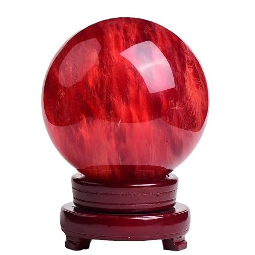 SHFTQXSLAT Smelting red Crystal Ball Home Office Ornaments Desk Gift Study Room Decoration,18cm