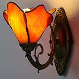 (5色) ヴィンテージ ステンドグラス ウォールランプ ティファニースタイル 壁掛け ウォールライト アンティーク ウォールランプ リビングルーム 寝室 廊下 バルコニー 階段用 レッド