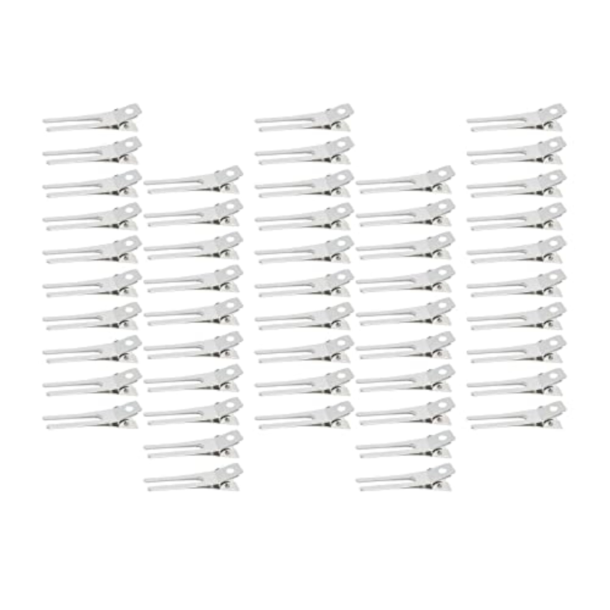 3x50x Hair Clips Clamps, Iron Double Prong Pins for Styling