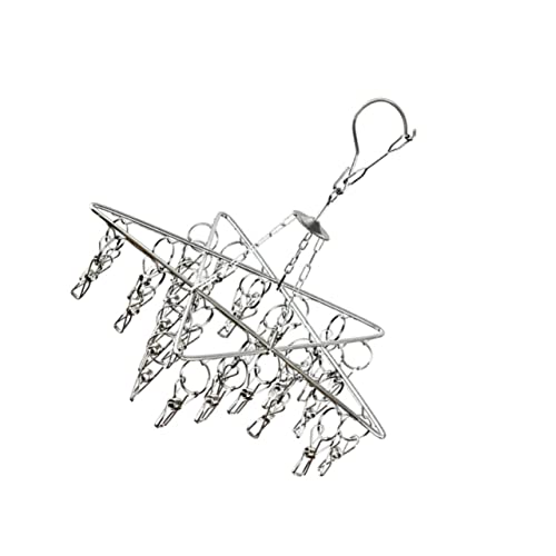 Cabilock Tendedero De Acero Inoxidable Perchas Ahorradoras De Espacio para Ropa para Secar Calcetines Sujetadores Y Bragas Diseño Moderno En Forma De Estrella.