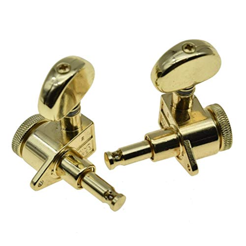 Wilkinson Locking Tuners 3x3 ROTO Style Full Size Locking Guitar Tuners Tuning Keys Pegs Guitar Machine Heads for USA Les Paul or Acoustic Guitars Gold - Thumbnail 5