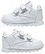Reebok Unisex Baby Classic Leather 2V Sneaker, White/Carbon/Vector Blue, 23 EU