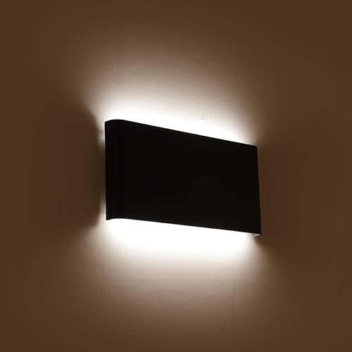 Vista 8 de Joosenhouse Black Hallway LED Wall Lamps for Bedroom 10Watt, Modern Up and Down Stairwell Bedside Sconce Wall Decor Light Fixtures Indoor 12 Inches