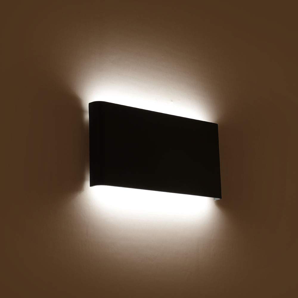 Lámparas de pared LED para pasillo negro para dormitorio, 10 vatios, moderno arriba y abajo, escalera de noche, aplique de decoración de pared, accesorios de iluminación para interiores de 8