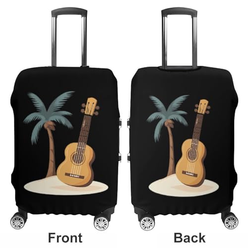 Palm Tree And Guitar Unisex Luggage Cover Washable Travel Suitcase Case Elastic Baggage Protective Covers XL3