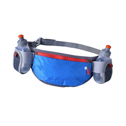 Pochete com suporte para garrafa de água para corrida, esportes, ciclismo, ao ar livre (azul)