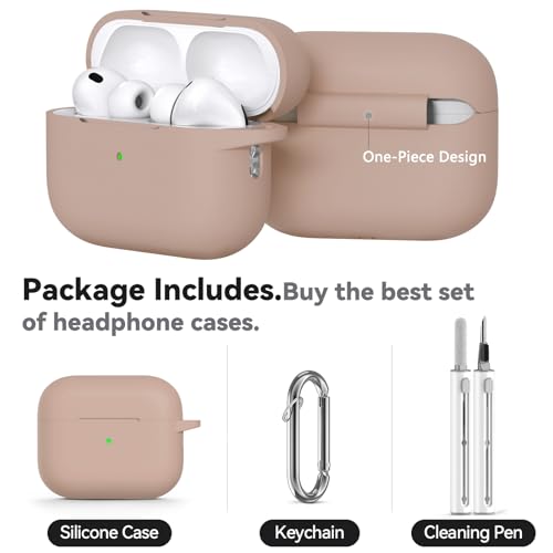 Image of Ljusmicker for AirPods Pro 3 Case 2025 with Cleaner Kit,Soft Silicone Protective Cover for Apple AirPods Pro 3rd Generation Cases for Women Men,for AirPod Pro 3 Cover with Keychain-Brown