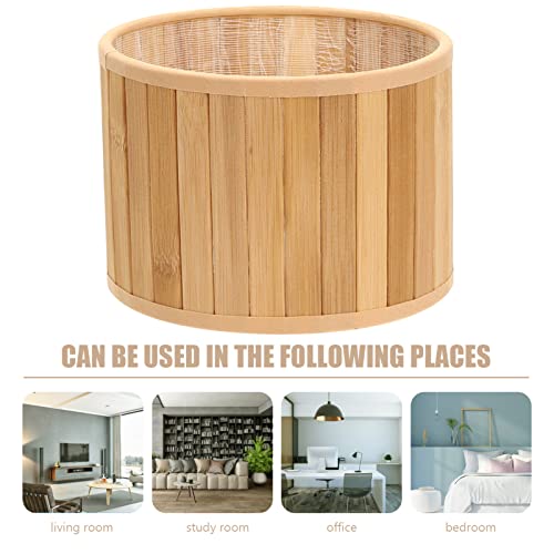 Image of Zerodeko Elegant Vintage Style Bamboo Lampshade Rattan Lamp Shade Cover for Desk Lamp