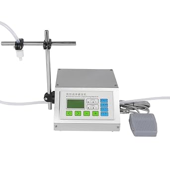 Liquid Filling Machine 5-9999 Ml, Automatic Quantitative Bottle Filler Machine, Stainless Steel Bottle Filling Machine, Digital Control, for Thin Liquids, Water, WineSingle nozzle