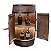 Produktbild CREATIVE COOPER Weinregal Holz mit Tür mit LED - Alkoholschrank Flaschenregal Holz - Holzfass - Fassmöbel - Weinständer - Weinfass - Weinbar - Fass bar mit Tür - minibar 80 cm High (wenge)