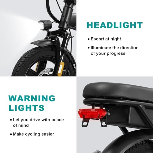Electric Bike for Adults Teens, Folding Ebike,Commuter City Foldable E Bike with 560W Motor and 48V 10Ah Battery, 21.6MPH Speed Pedals Assist, Dual Disc Brakes,14" Compact Electric Bicycle with Basket - Image 7