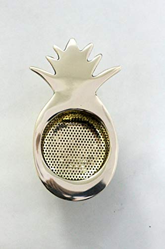 Image of Mittal Teas | Pineapple Shaped Brass Strainer | Ideal for 2 Cups | Easy to Use | Perfect for Tea and Coffee with Long Handle for Firm Grip and Easy Straining. (Pineapple Strainer)