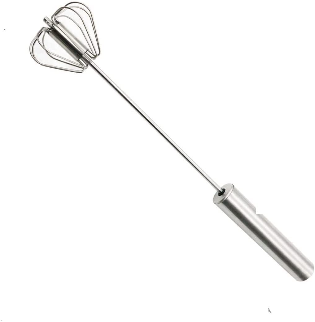 Trzepaczka do jajek Półautomatyczna obrotowa trzepaczka do jajek Mikser ręczny ze stali nierdzewnej Narzędzie kuchenne (kolor: S25,5 cm) (S25,5 cm)