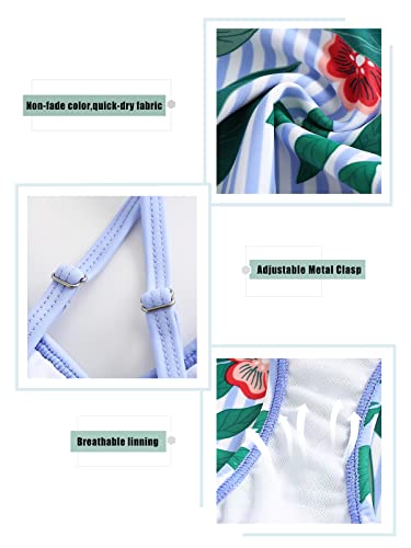 Image of Moon Tree Girls One Piece Swimsuits Ruffle Swimwear Beach Bathing Suit 2-14 Years