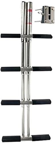Escalera deportiva de buceo de 4 pasos para barco de acero inoxidable, tubo telescópico vertical dual resistente para yates marinos, cámper RV