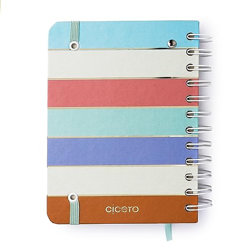 Agenda Planner Wire-O 2024 Pastel Block Sport Diária 11,5X16 Listras, Cicero